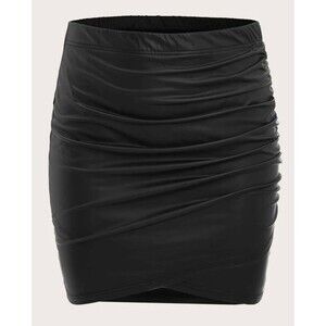 Shein Curve faux leather mini skirt
